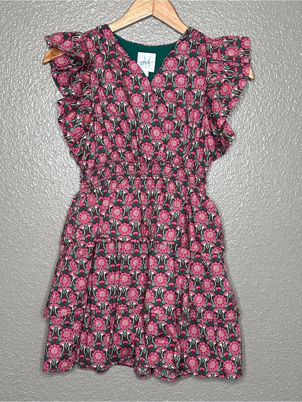 Shop the Mint girls medallion ruffle dress large